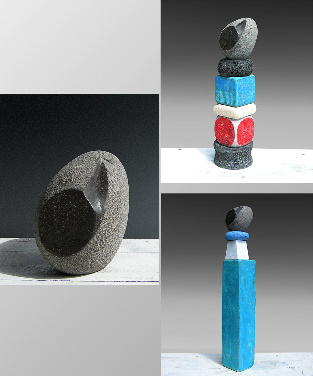 346-HOMO 
2021
basalt with mixed materials
variable size